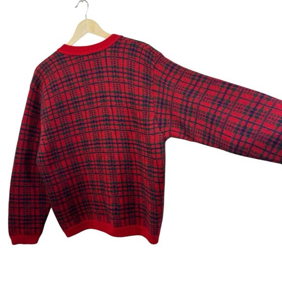 Vintage Edinburgh Large Cardigan Sweater Plaid Great Britain Mohair Womens - Picture 13 of 14